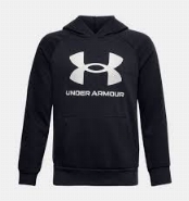 Boys' UA Rival Fleece Big Logo Hoodie, Black