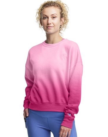 POWERBLEND RELAXED CREW GRAPHIC, FANTASTIC FUCHSIA OMBRE