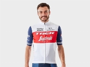 Maillot cycliste de course Santini Trek-Segafredo Replica pour hommes, Blanc/Bleu foncé L